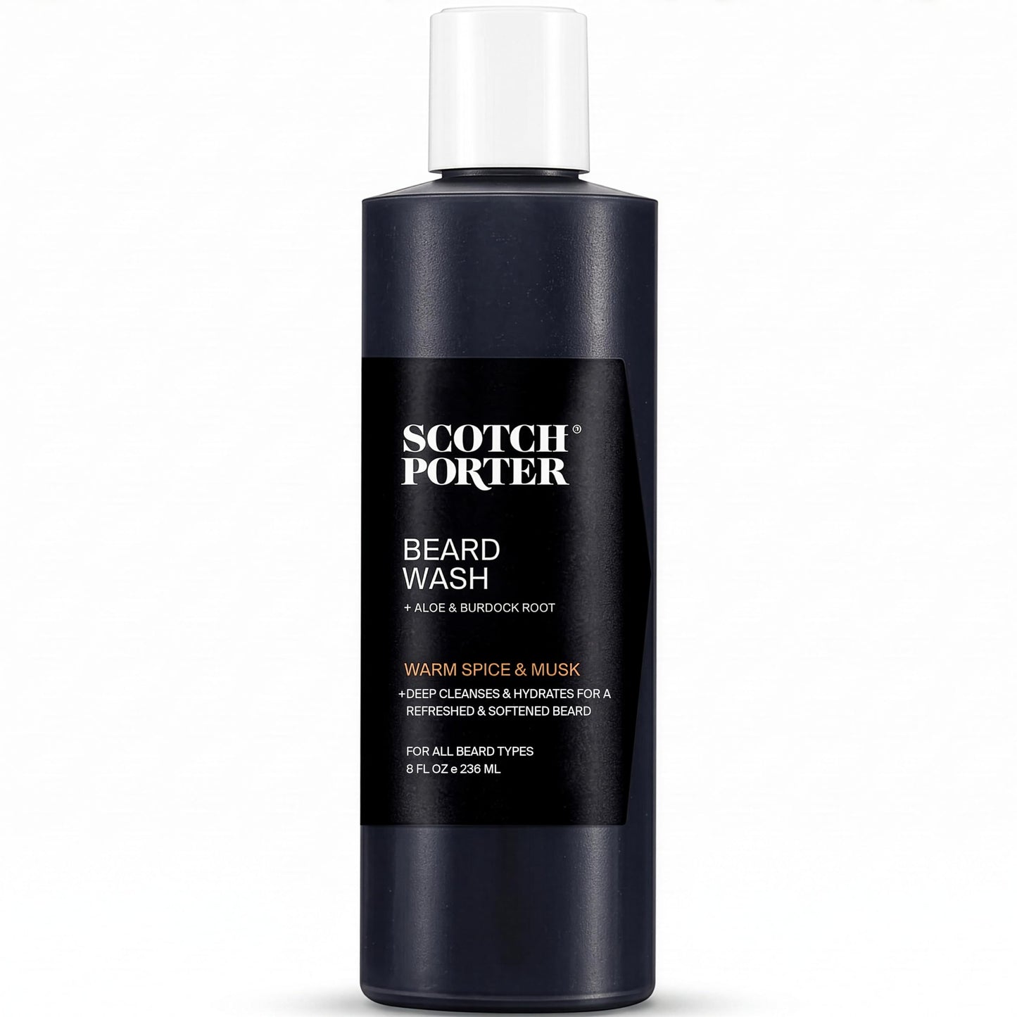 Scotch Porter Moisturizing Beard Wash Shampoo, Warm Spice & Musk