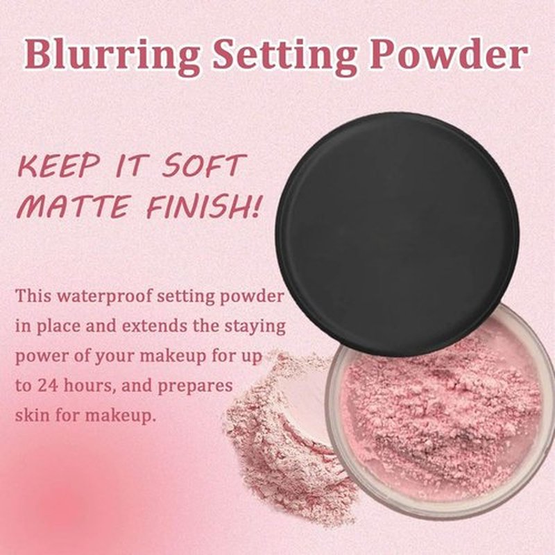 LuminousMilano Powder, LuminousMilano Pink Powder, Blurring Setting Powder, Pink Setting Powder Loose Blurring, Pink Setting Powder Blurring, Blurring Powder for All Skin Tones (1)