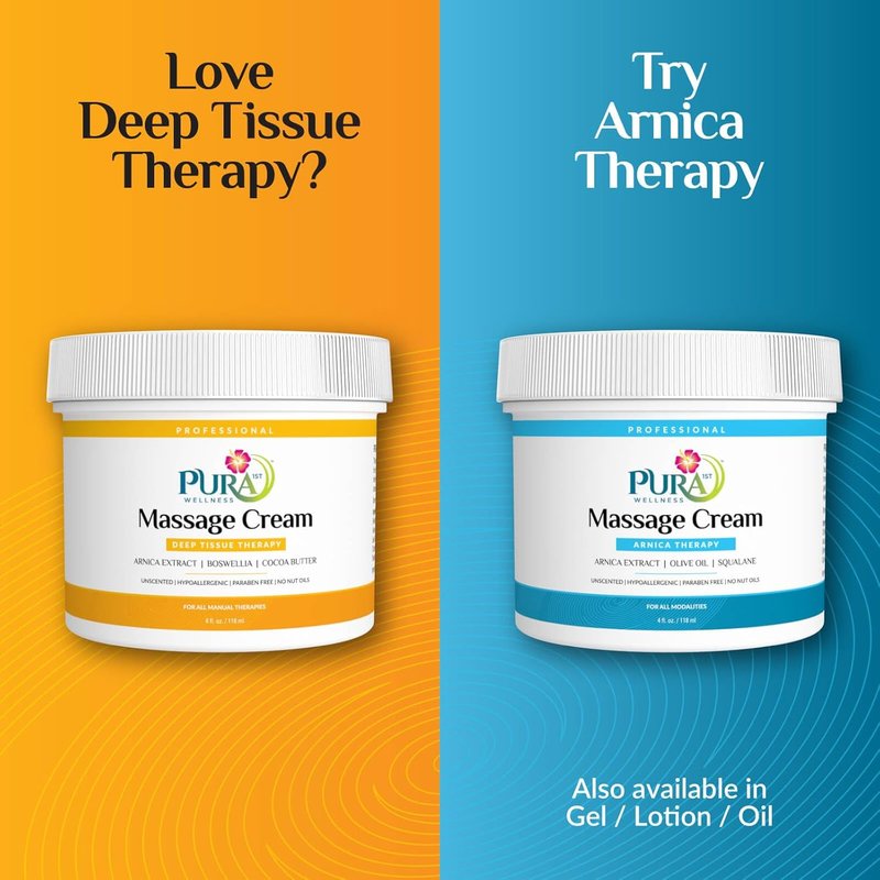 Deep Tissue Therapy Massage Cream - Natural Unscented Formula for Muscle Relief | 4 Fl Oz