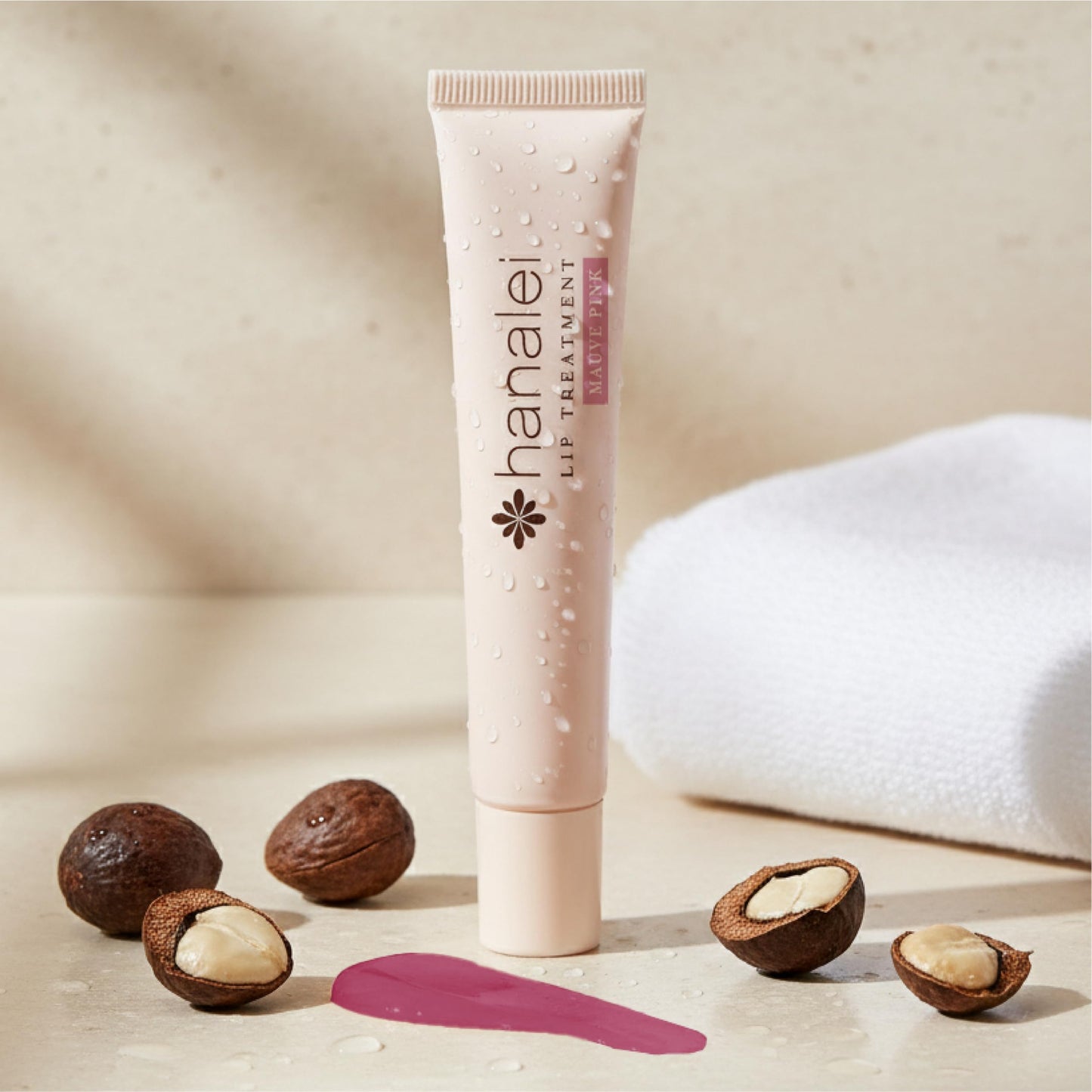 Hanalei Lip Treatment for Dry, Chapped Lips – Intensive Overnight Moisturizer with Kukui Oil, Shea Butter & Grapeseed Oil – Hydrating Balm for Healing Cracks – Mauve Pink Tint, 15g – Cruelty-Free