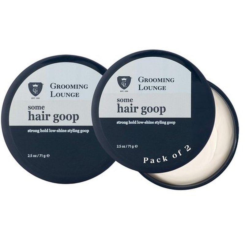 Grooming Lounge Some Hair Goop – Medium-Hold, Pliable, Low-Shine/Matte Styling Hair Paste for Men - Pliable for All-Day Touch Ups | No Parabens - Cruelty Free - 2.5 Oz (2-Pack)