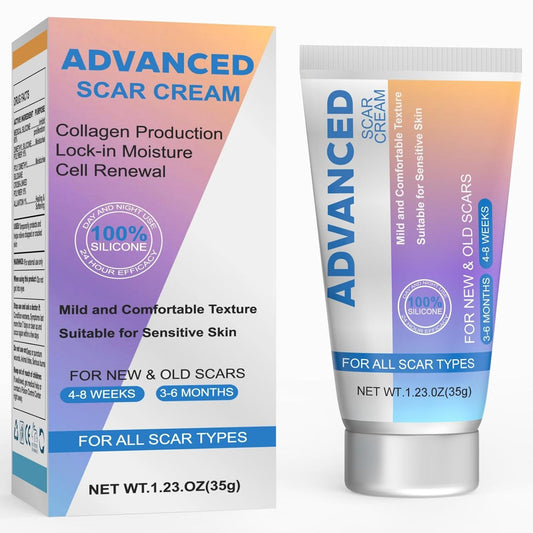 Silicone Scar Cream Gel - Advanced Treatment for Surgical Scars, Keloids, Acne & Stretch Marks | 1.23 Oz (35g)