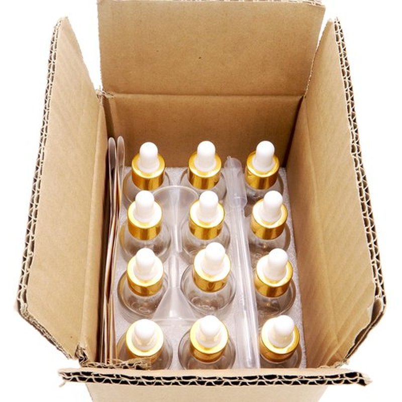 AGZHTYJQ 12 Pcs Glass Dropper Bottles with Eye Dropper Dispensers Lab Dropping Bottles with 2Pcs Long Pipettes 2Funnel and12 Label for Travel Cuticle Massage Essential Oils Perfume (Clear,1.75oz)