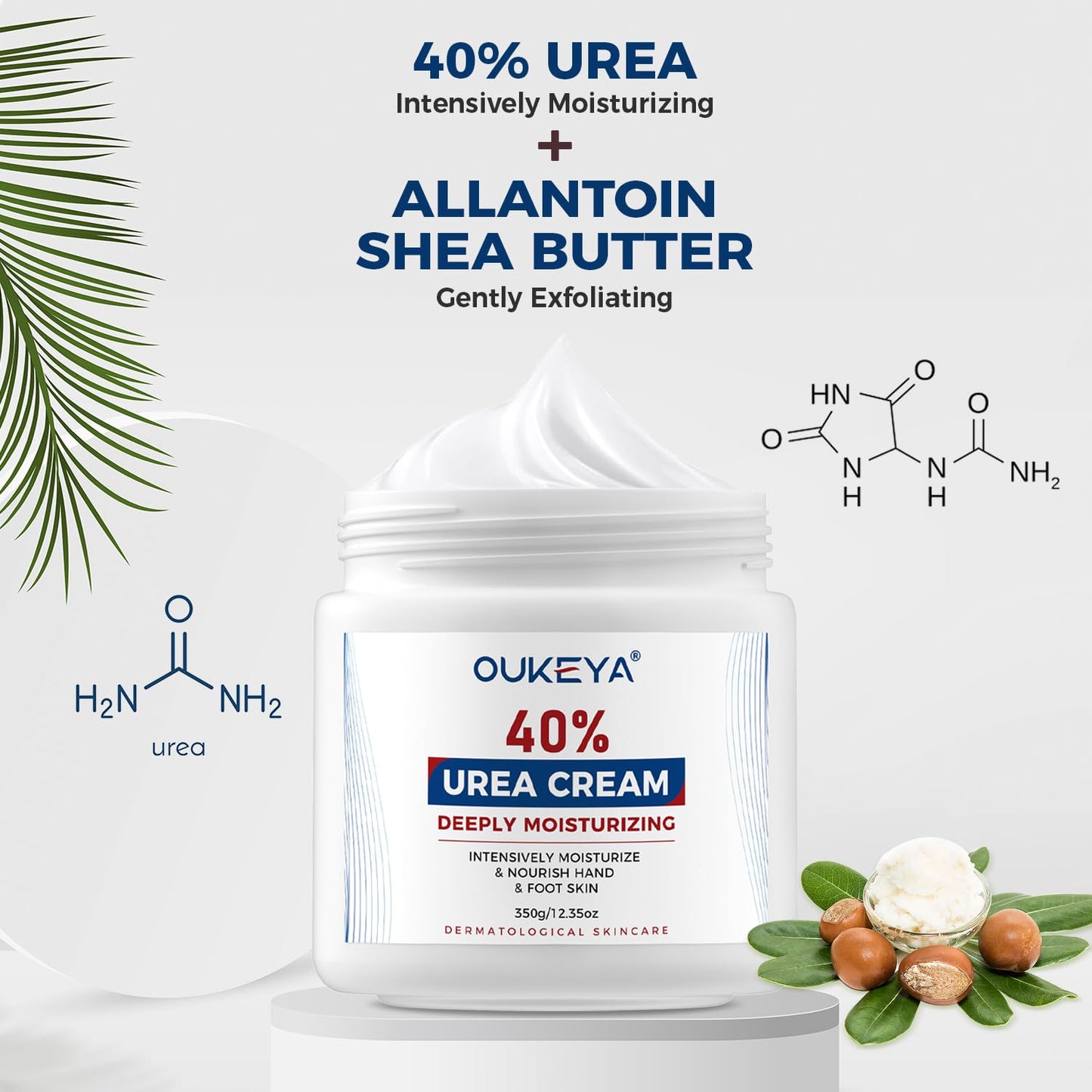 OUKEYA Urea Cream 40 Percent, Foot & Hand Cream for Dry Cracked, Urea Lotion for Feet Maximum Strength