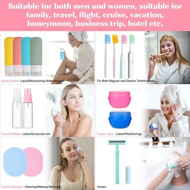 IMPORX 26 Pack Travel Size Toiletries Travel Bottles Tsa Approved Travel Essentials for Women Travel Size Containers Silicone Leak Proof Toiletry Bottle Travel Accessories
