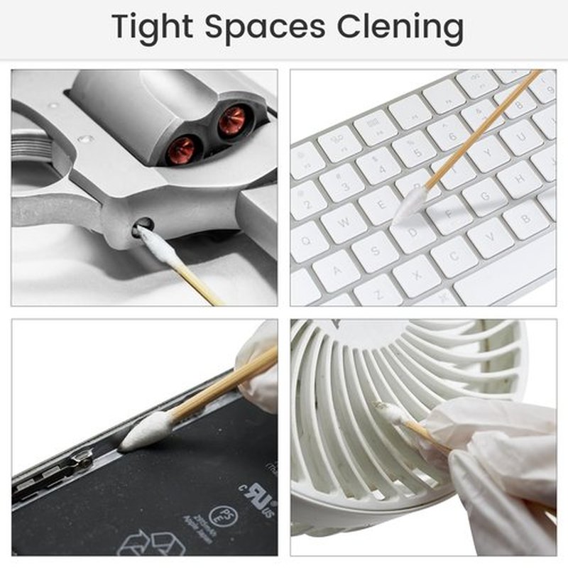 1000PCS Precision Gun Cleaning Swabs, 6 Inch Pointed Cotton Swabs - Lint Free Sturdy Cotton Swabs with Bamboo Handle - Long Cotton Swab for Gun Cleaning, Makeup, Electronic
