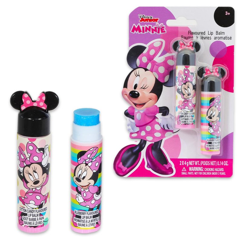 Mickey & Minnie Mouse Lip Balm Set - 4 Assorted Flavors with Stickers | Perfect Party Favors for Kids