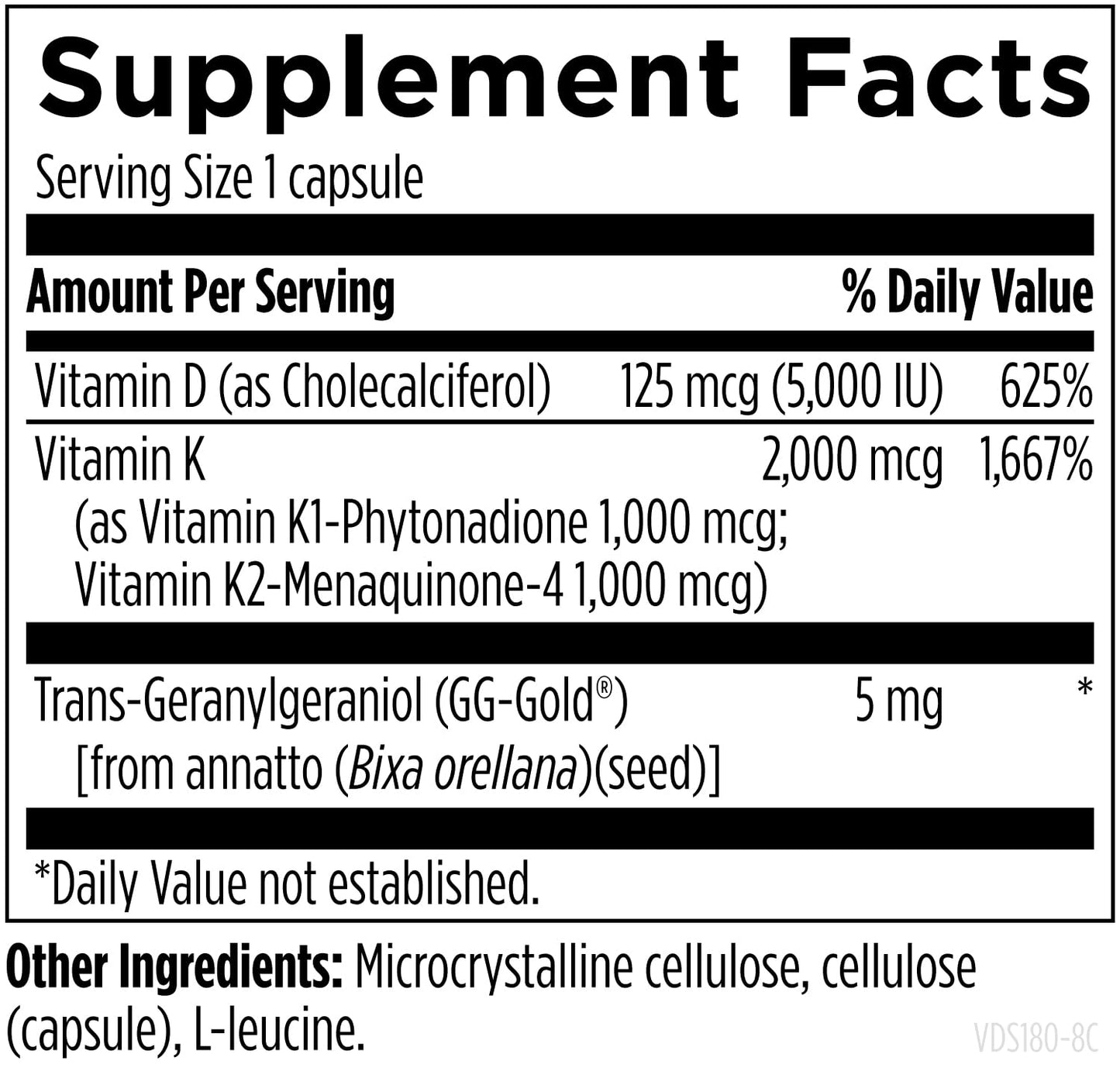 Designs for Health Vitamin D Supreme - Vitamin D 5000 IU with 2000mcg Vitamin K as MK4 for Bone Health, Heart Health, Mood & Immune Support - Vitamin D3 Enhanced with GG Supplement (180 Capsules)