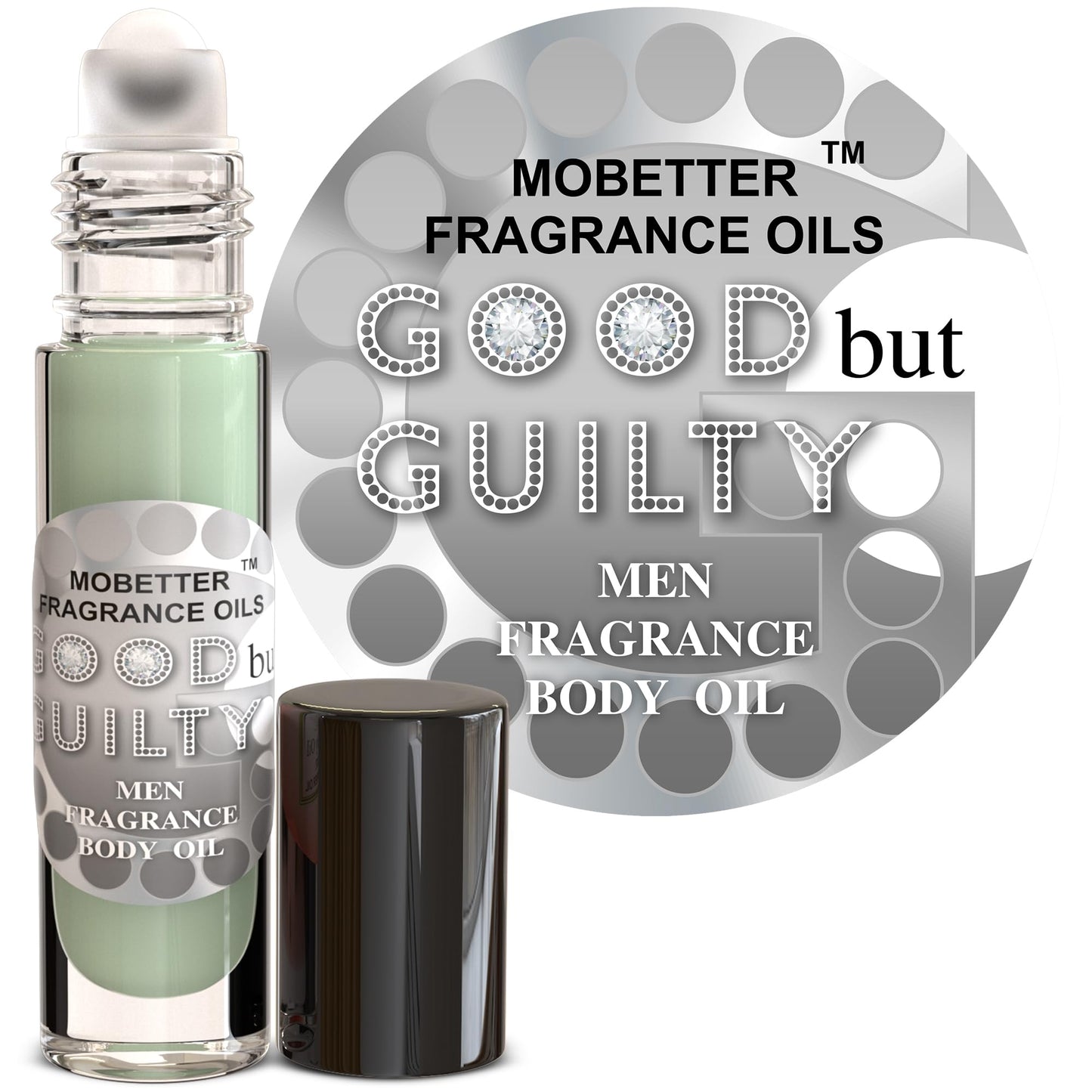 Good But Guilty Men Cologne Fragrance Body Oil, Oriental Woody, Juniper, Lavender and Lemon, Long Lasting, T ravel Size