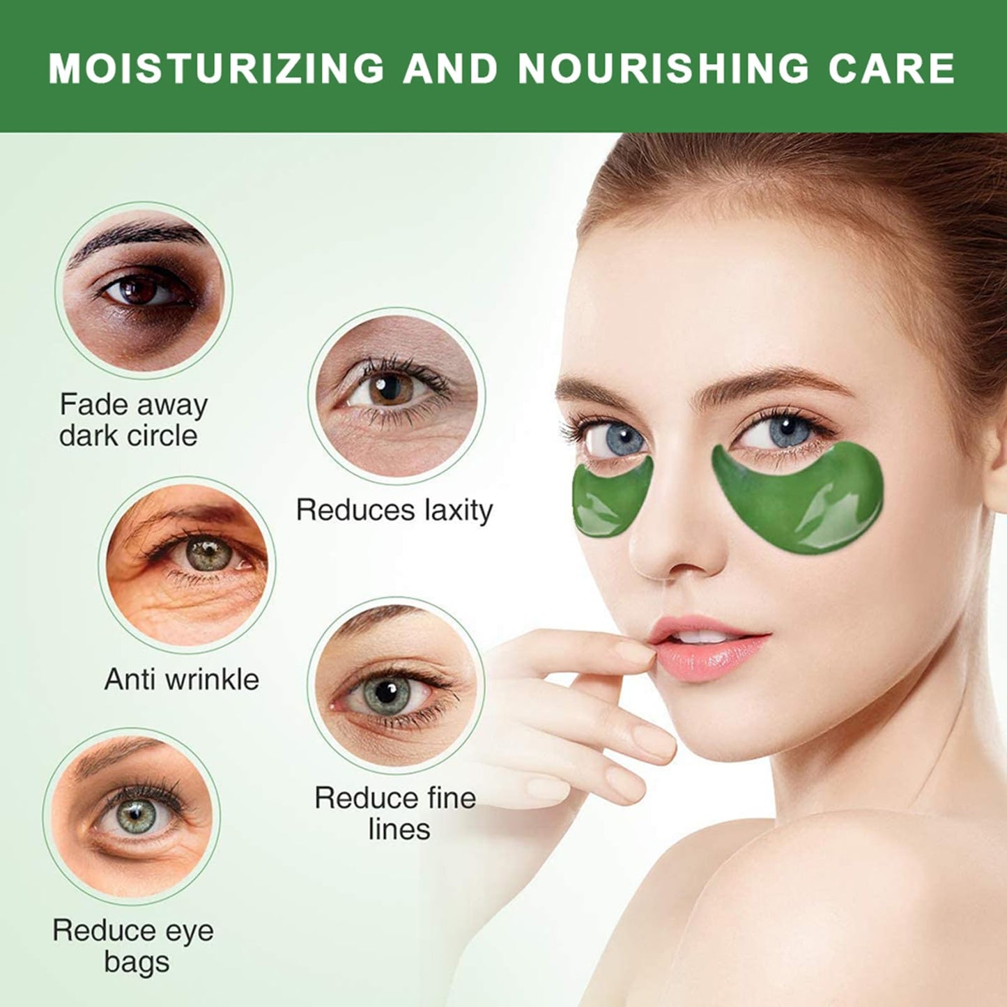 Felico Under Eye Mask Patches, 30 Pairs Collagen Hydrating Moisturizing Smoothing Gel Pads for Puffy Eyes Bags,Dark Circles,Puffiness,Fine Lines,Wrinkles,Anti-Aging Avocado