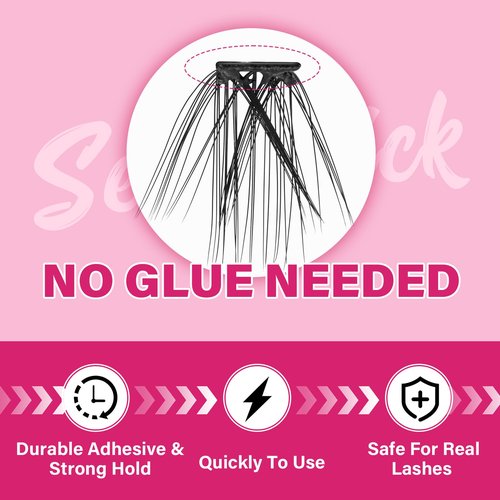 Self Adhesive Eyelashes 40Pcs Lash Clusters Self Stick Lashes Reusable Self-adhesive Lashes No Glue Cluster Lashes Easy for Use(Daisy,D-10-18mix)