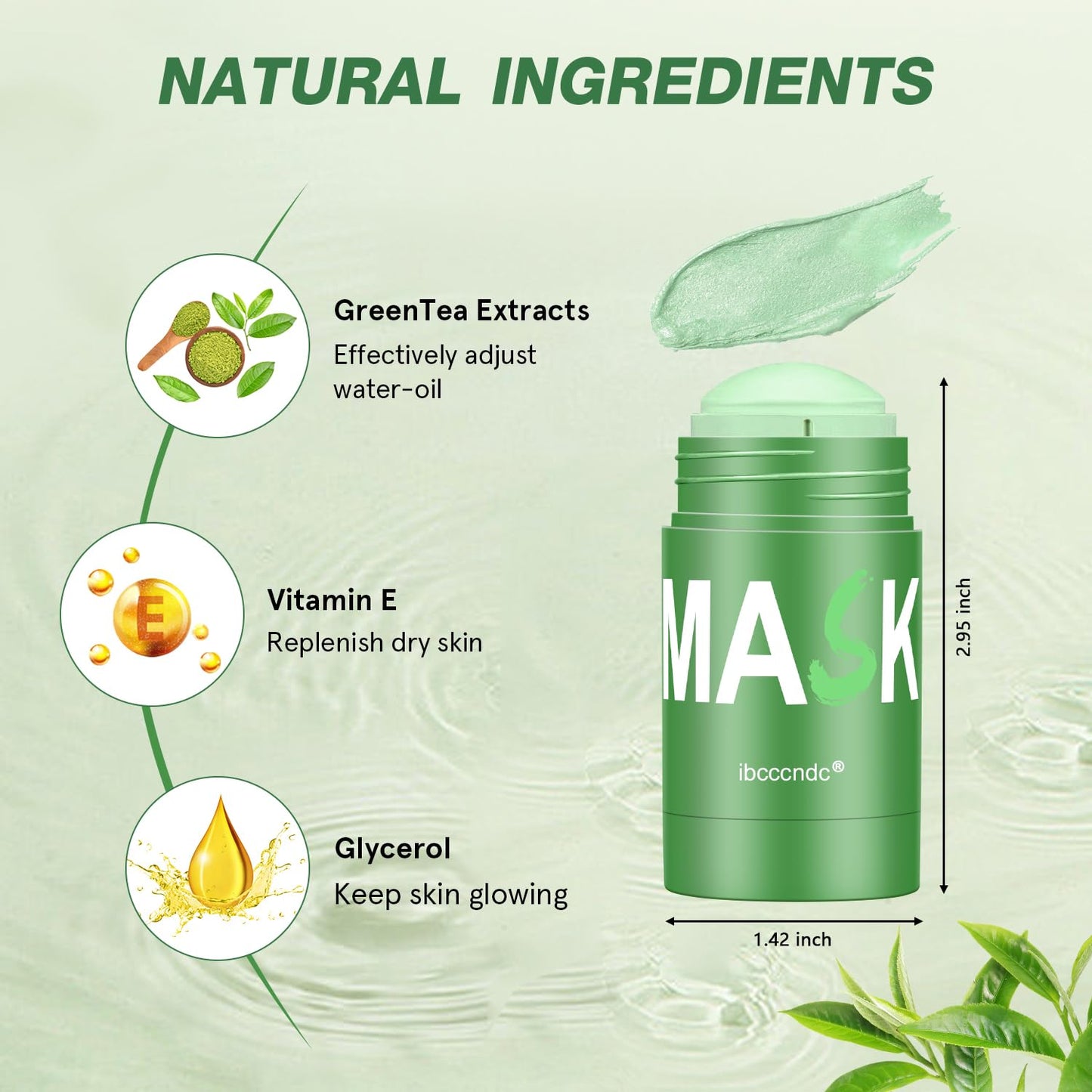 Green Tea Deep Cleanse Mask, Blackhead Remover with Green Tea Extract, Deep Cleanse Face Mask Stick for Deep Pore Cleansing, Oil Control, Moisturizing, and Shrink Blackheads for Men and Women, 4PCS