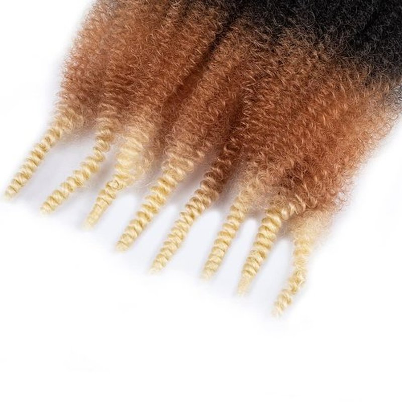 Afro Twist Hair Springy Twist Hair Marley Twist Braiding Hair 14 Inch 7 Packs Pre Fluffed Pre Separated Kinky Twist Hair Braids Marley Crochet Hair Extensions (T1B/27/613)