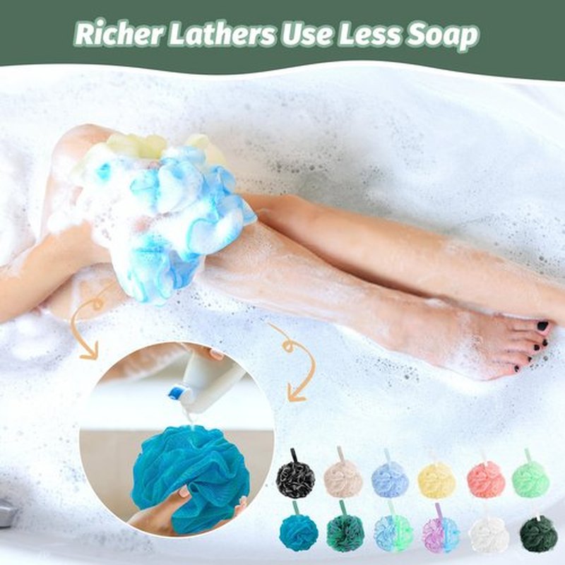 Amazerbst loofah,loofah Sponge for Women and Men,Pack of 4