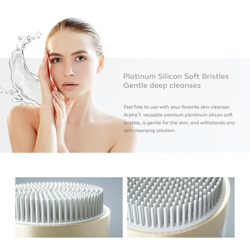 Arpha Titanium Ion Skincare Enhancer & Silicone Sonic Face Scrubber, for Skin Tightening, Brightening, Gentle Deep Cleanse, Mindful Glow Up, Only 135g, IPX7 Waterproof (Black)