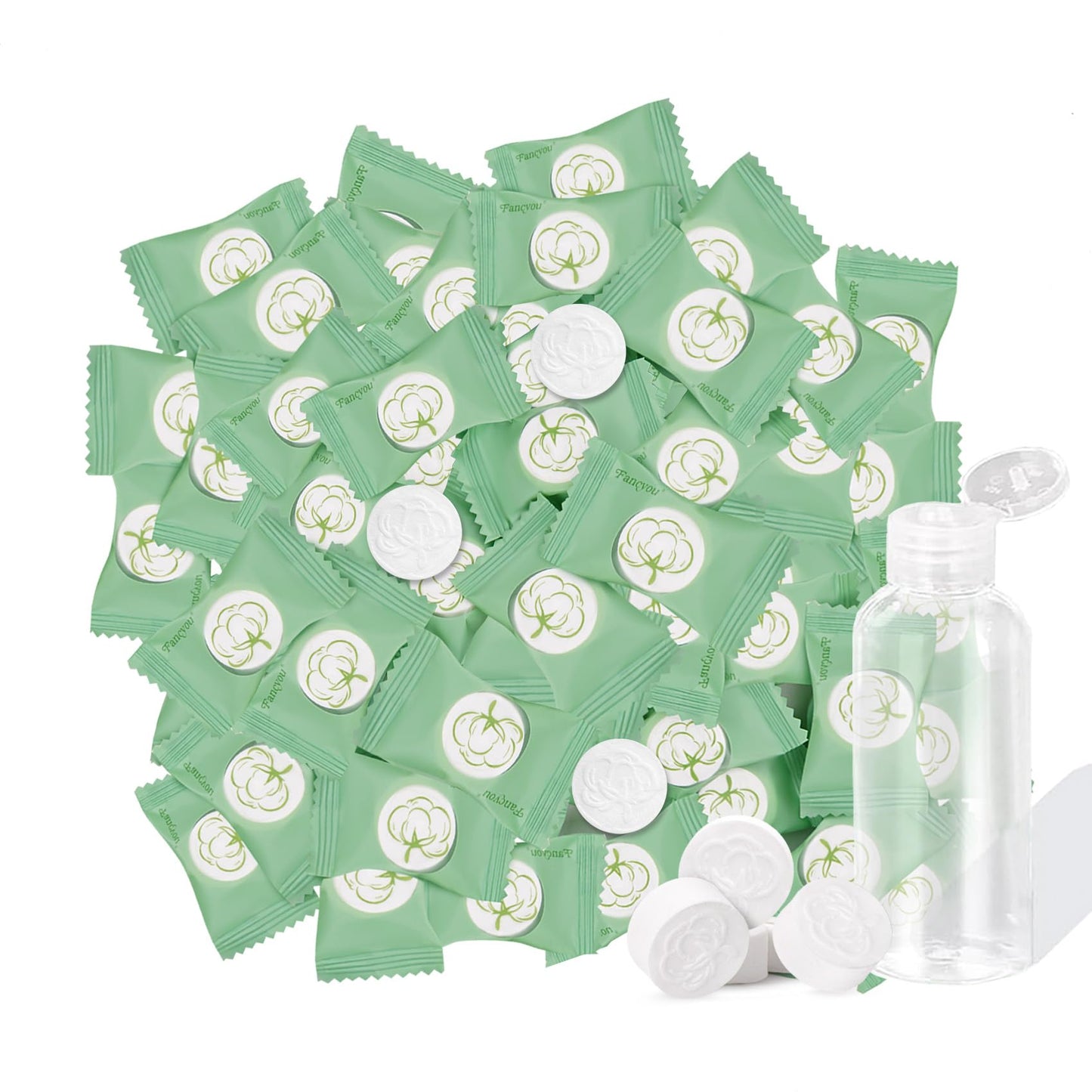 Compressed Towel 300 PCS Disposable Face Towels, Mini Portable Tablets Coin Tissue Compressed Cotton Hand Wipe Disposable Washcloths for Travel Camping Home Outdoor