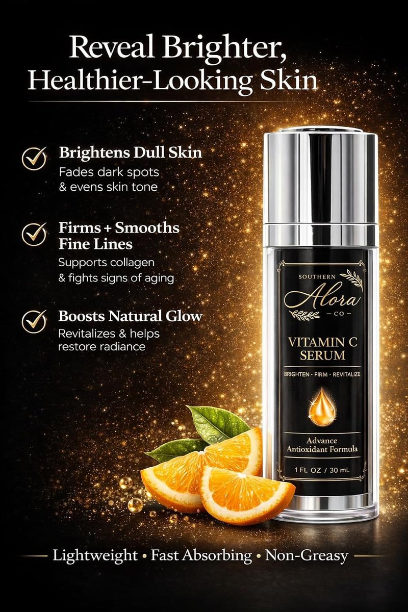 Vitamin C Serum for Face - Brightening Anti-Aging Formula with Hyaluronic Acid | Hydrating for Dark Spots & Hyperpigmentation