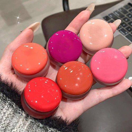 Korean Pudding Pot Blush-Lip Pudding Pot, Lip&Cheek Blurry Pudding Pot-5g, Pudding Pot Lip Tints, Buildable Lightweight, Multi-Use Soft Matte Finish Makeup Blush, Waterproof (03+04)