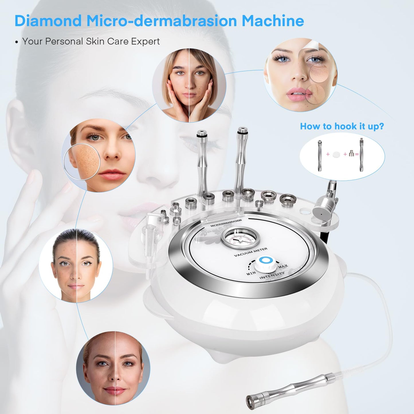 Yofuly 3 in 1 Micro-der-mabrasion Machine with Spray Gun