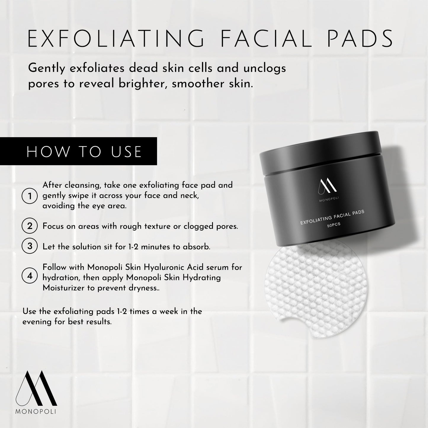 Monopoli Skin Clear Confidence Kit | Acne Serum, Exfoliating Face Pads & BHA Clearing Mask | Daily Skin Care Routine Perfect for Women and Men | Essentials for Women & Teens