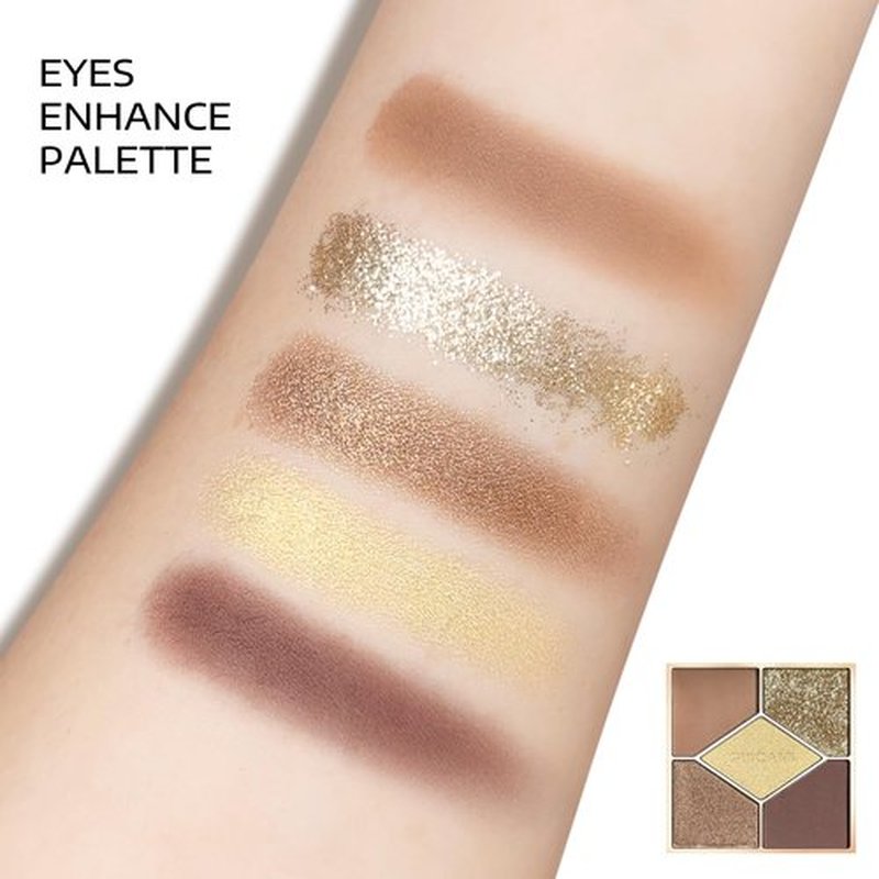KYDA 5 Colors Eyeshadow Palette, Ultra-rich Matte Dark Brown Eyeshadow, Glitter Golden Bronzer Eyeshadow, Blendable Lightweight Powder, High Pigment Neutral Brown Eyes Makeup, Got Brown