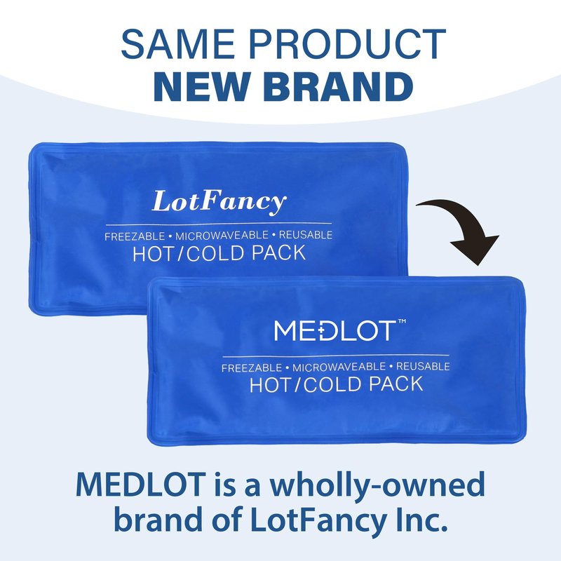 LotFancy Ice Pack for Injuries, Pack of 2, Reusable Hot Cold Pack for Therapy, Cooling or Heating Pad for First Aid, Back Shoulder Neck Head Feet Pain Relief, 11 x 5 Inches