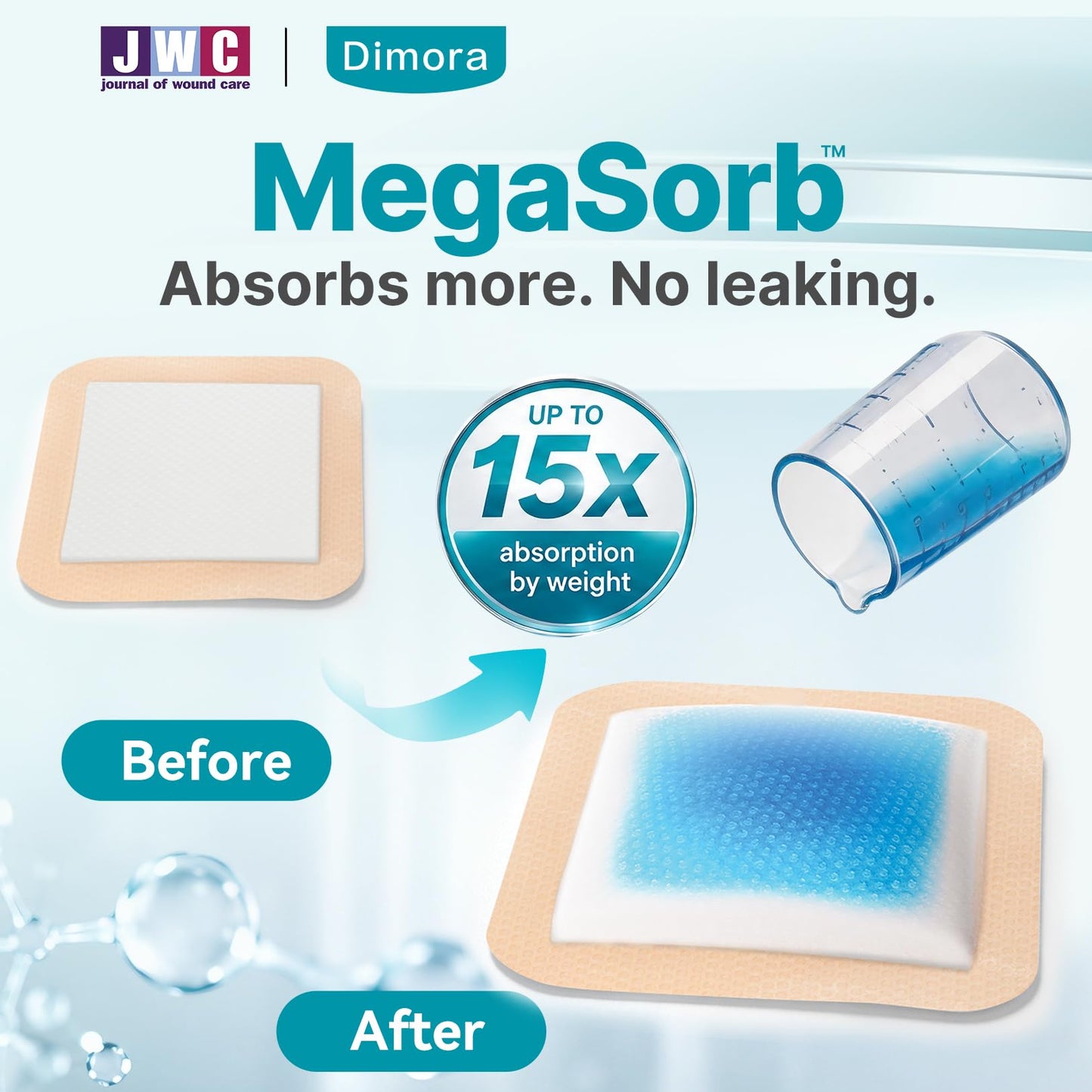 Dimora Silicone Foam Dressing 6"x 6"(10PCS), Silicone Foam Dressing with Border Adhesive 6"x6" Waterproof Wound Dressing Bandage for Wound Care 10 Pack