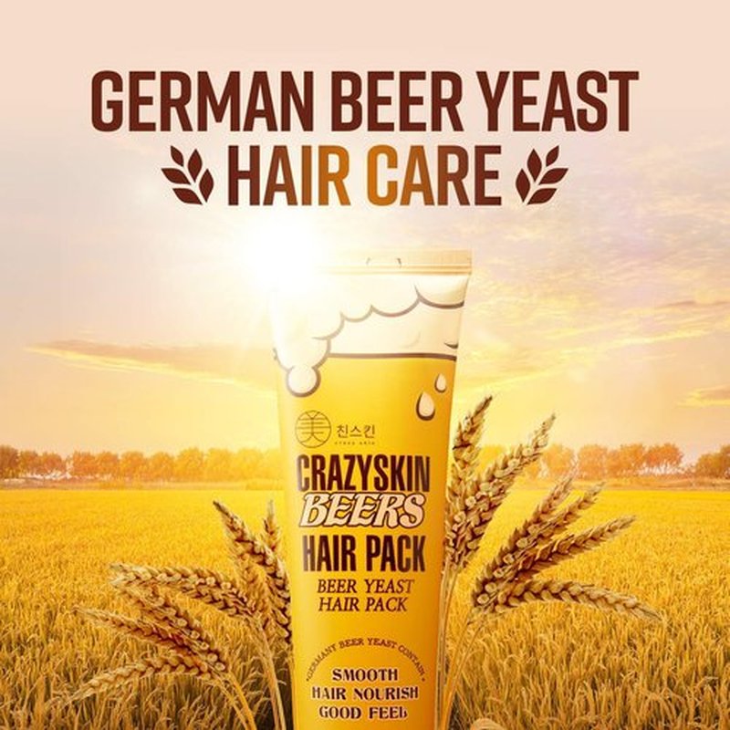 CRAZY SKIN Hair Treatment Mask - pH5.5 Beer Yeast, Protein, Keratin, Argan Oil, Collagen - Repairs Dry, Damaged or Color Treated Hair 6.77oz(200ml)