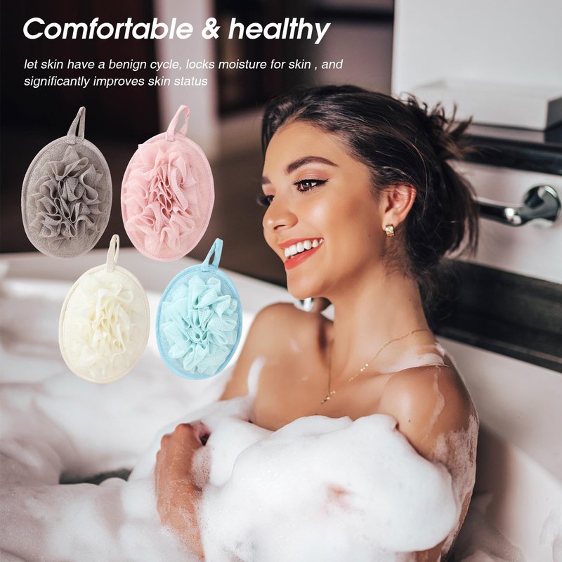 PASDUCHAS Larger Lightweigh Travel Size Loofah, Terry Cloth Small Mini Travel Sponges for Body, Sensitive Skin Exfoliating