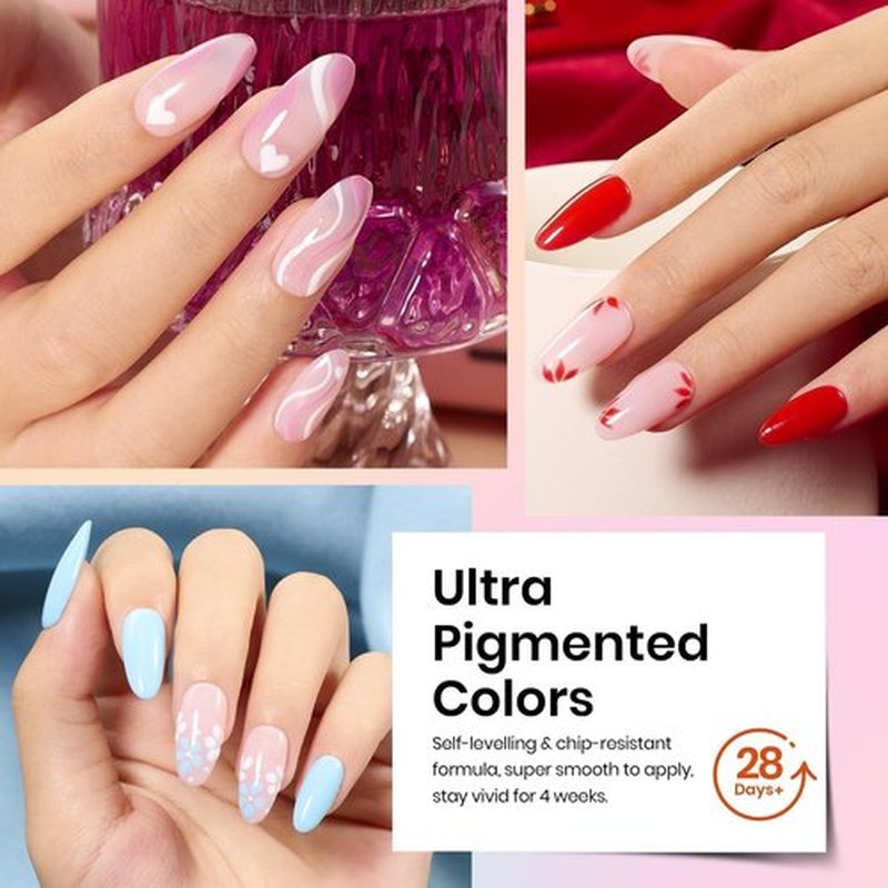 Beetles Gel Nail Polish Set, 20 Colors White Black Nude Gel Nail Polish with Gel Base Coat Matte&Glossy Gel Top Coat Trendy Colors Uv LED Lamp New Year Gel Nail Polish Gift for Women