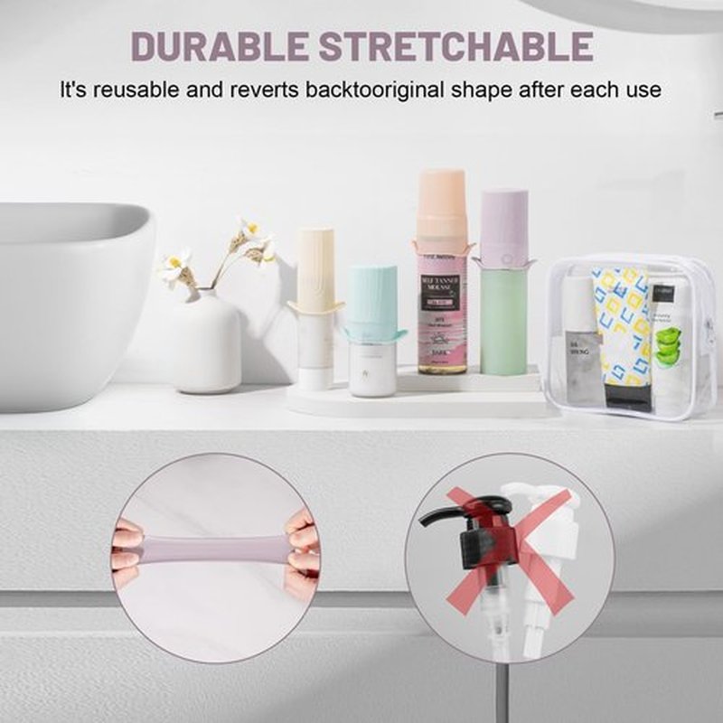 Mrsdry Bottle Covers for Travel, Travel Elastic Sleeves for Leak Proofing, Travel Accessories for Luggage, Travel Size Toiletries Bottles Skins, Travel Essentials, With Toiletry Bag (9pack