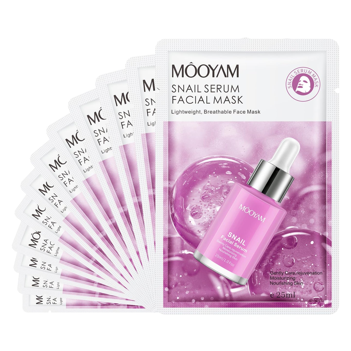 12 Pack Snail Serum Sheet Masks,Hydrating Facial Masks Skincare for Women