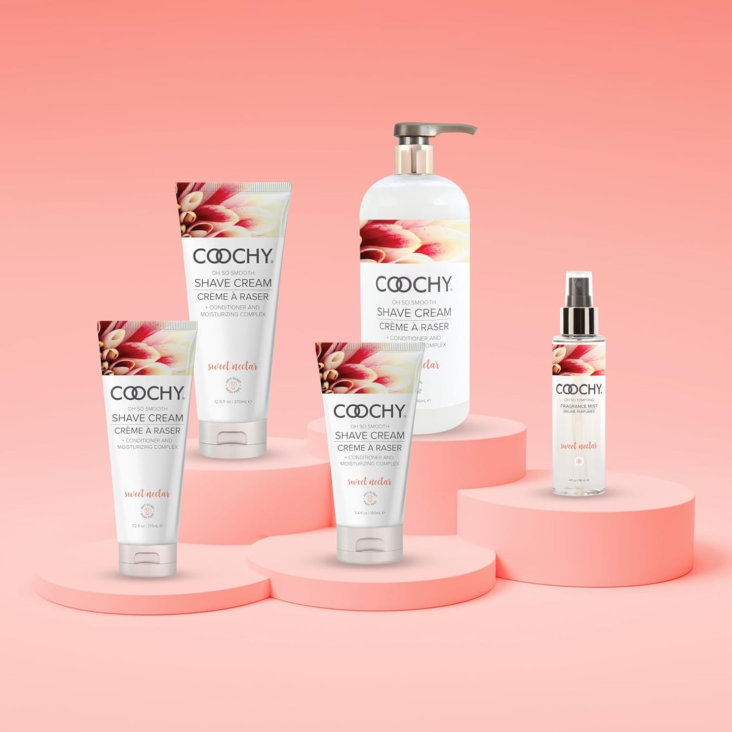 Coochy Shave Cream - Moisturizing Shave Lotion - Gentle Intimate Shaving Cream - For Bikini Area, Underarms, Legs & More - Rash-Free, Hydrating Formula - Sweet Nectar, 12.5 oz