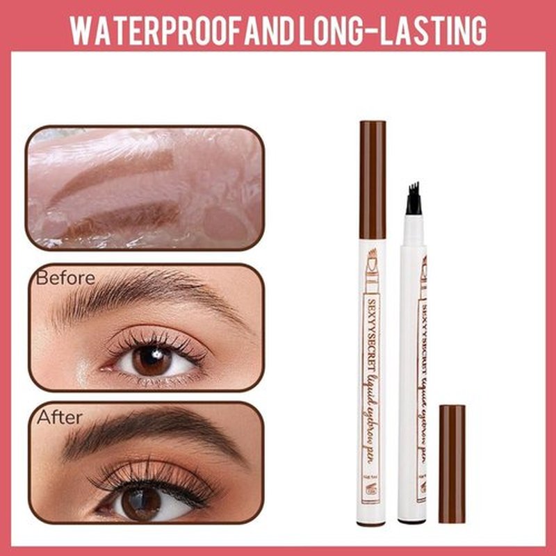Microblading Eyebrow Pencil,2025 NEW Microblading Eyebrow Pen with 4 Tip Eye Brow Pen,Natural Makeup Fine Stroke Magic Eyebrow Pencil Stay on All Day(Dark Brown+Light Brown)