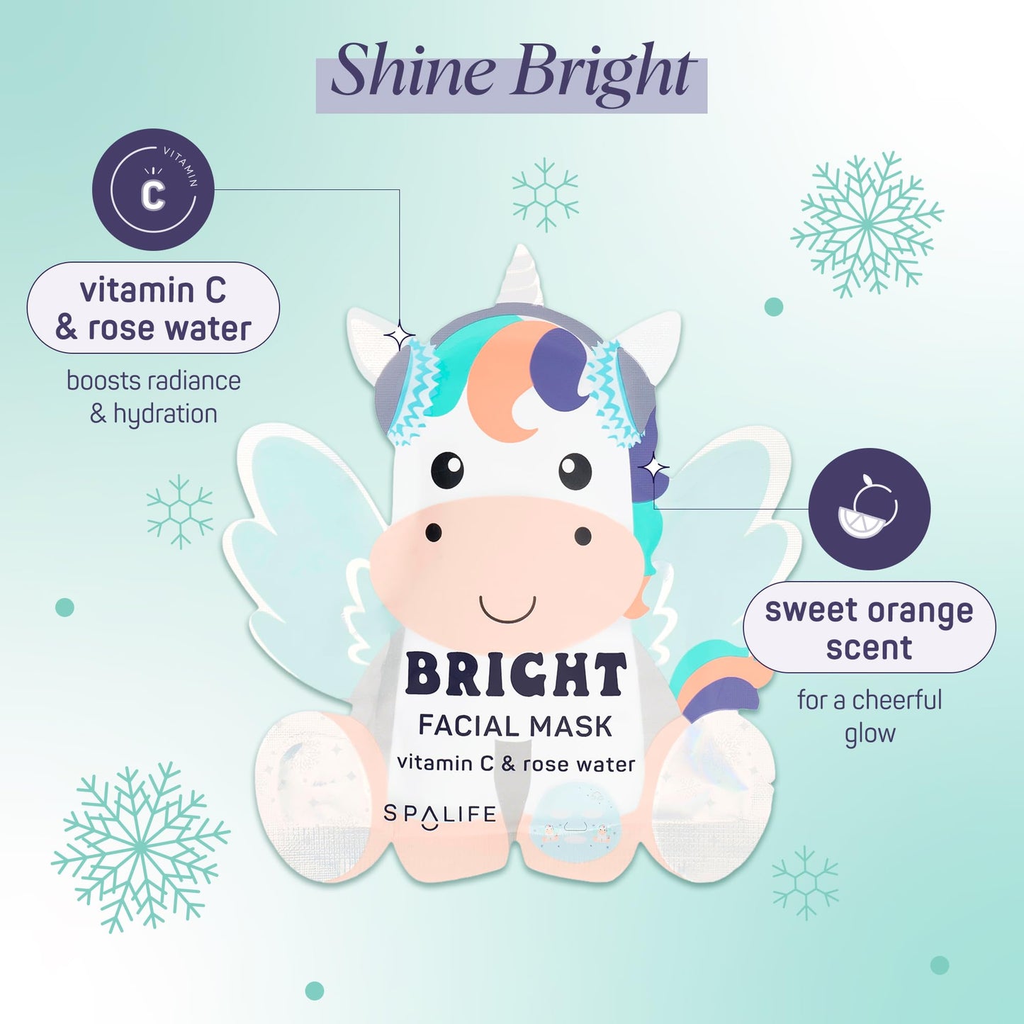 SpaLife Beauty Winter Wonder Animals Christmas Face Mask Bundle | Korean Facial Masks | Hydrating, Firming and Glowing Sheet Mask Set | Christmas Gifts for Women | 12 Pack