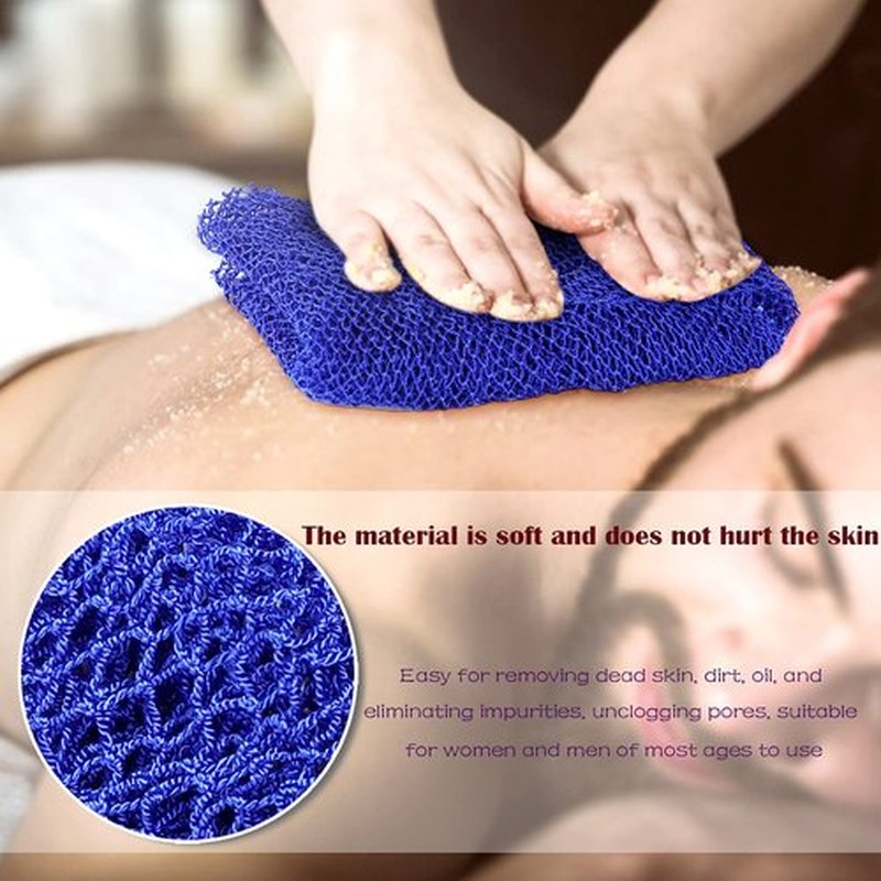 African Net Long Bath Net Sponge,JASSINS African Bathing Sponge,Body Exfoliating Long Net Shower Body Scrubber Back Scrubber Skin Smoother,Stretch Length to 66 INCH (Blue)