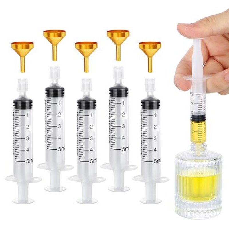 Segbeauty 10 Pack Perfume Travel Refill Tools, 5pcs Large Funnel for Refill Perfume, 5pcs 5ml Plastic Perfume Dispenser Refill Tool Transfer Tools Set for Refillable Perfume Atomizer Spray Bottle