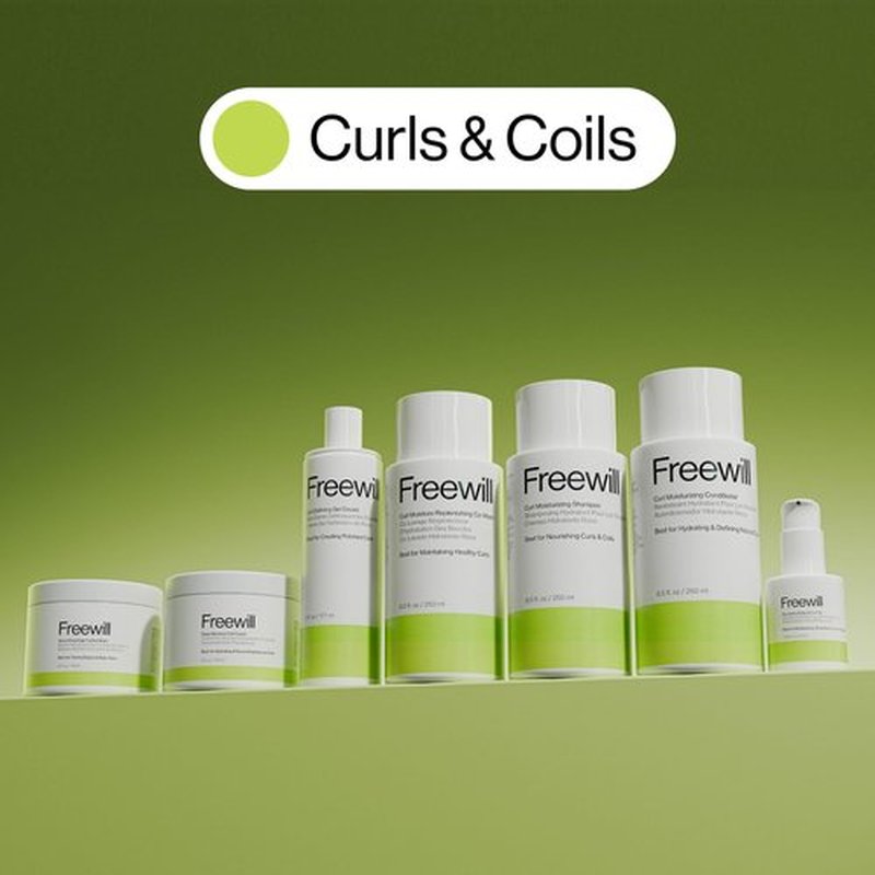 Freewill Curl Moisturizing Shampoo, Nourishes and Defines Curls, Adds Hair Shine, Hydrating Hair Shampoo for Curly Hair, Healthier-Looking Curls, 8.5 oz