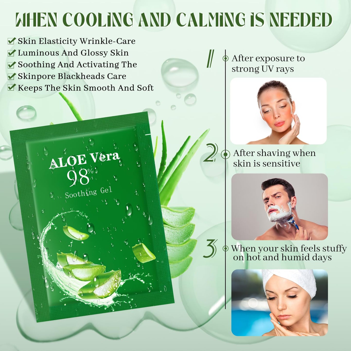 Siifert 60 Pcs Travel Size Aloe Vera Gel 98% Organic After Sun Moisturizer for Face, Body, Soothing Hydrating Lotion Bulk for Travel, Summer Vacation, Sunburn Relief, Skin Care Gifts