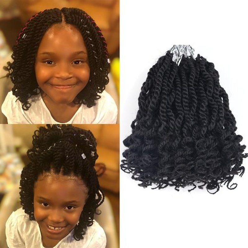 6 Inch Crochet Hair 8 Packs Wavy Senegalese Twist Crochet Hair Pre Looped Curly Ends Kinky Twist Crochet Braids Micro Two Strand Crochet Twist Hair (6 Inch,2)