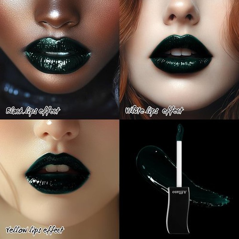 oygcee Dark Green Vampy Lip Gloss - Long-Lasting, Non-Sticky & Moisturizing | High Pigmented, Waterproof Glossy Finish for Gothic, Halloween, Vampire & Party Makeup | Vegan
