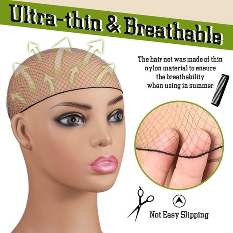 400 Pcs Hair Nets for Women Hair Nets for Food Service Invisible Elastic Edge Mesh 20 Inches Hair Nets, Ballet Dance Hair Bun(Black)