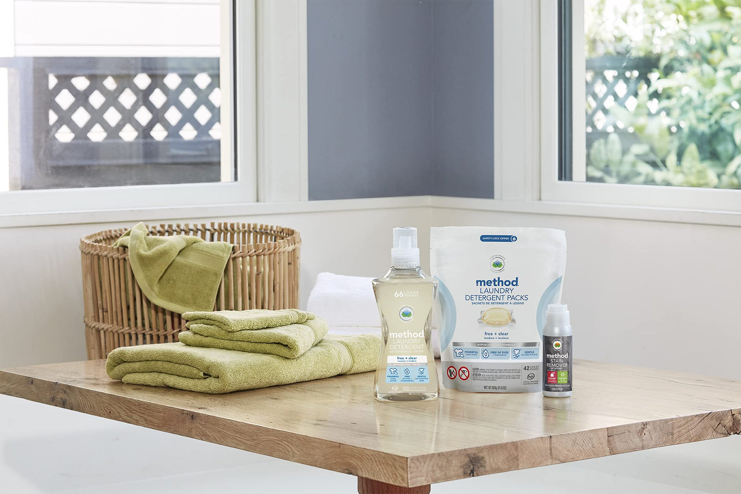 Method Stain Remover, Fragrance Free, Built-in Brush Formula Combine to Target Set-in Stains, 6 FL Oz, (Pack of 9)