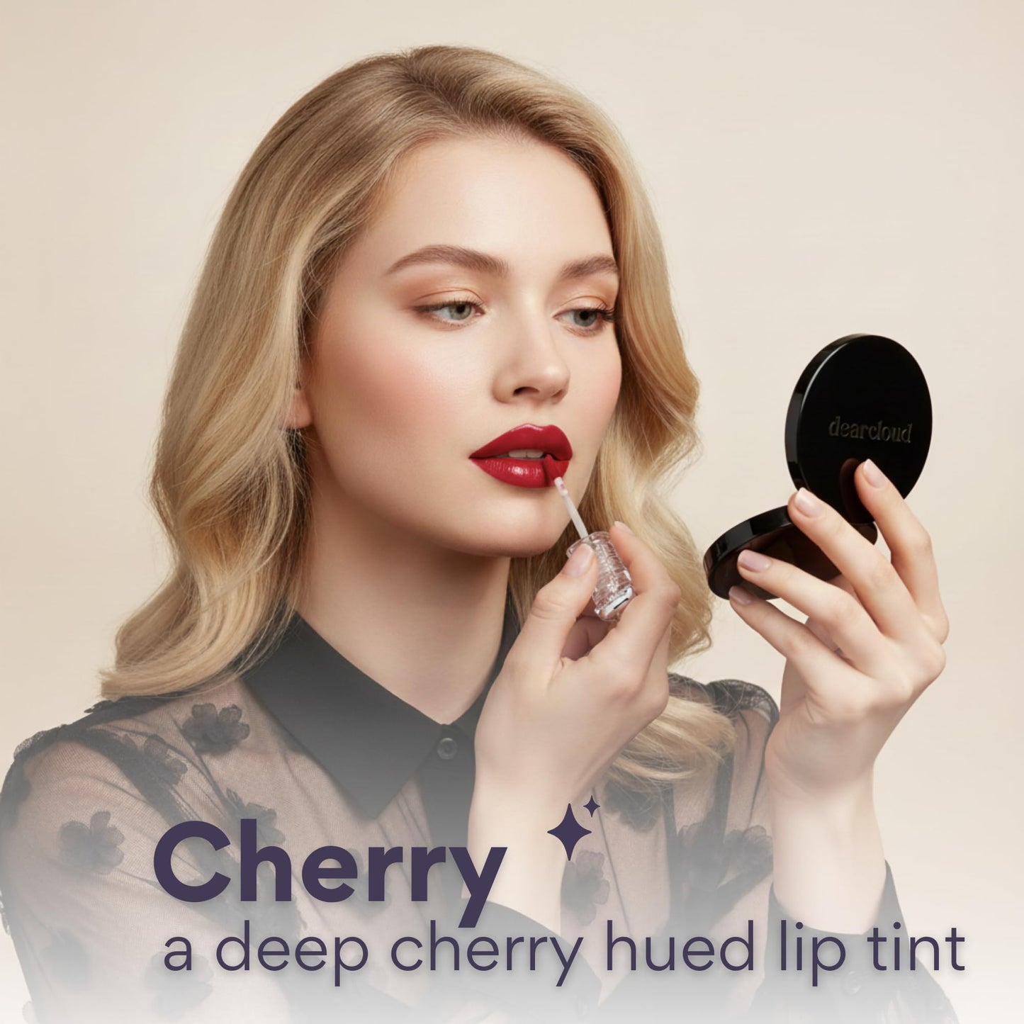 dearcloud Color Crush Lip Tint – Squalane Tinted Lip Balm (Poppie)
