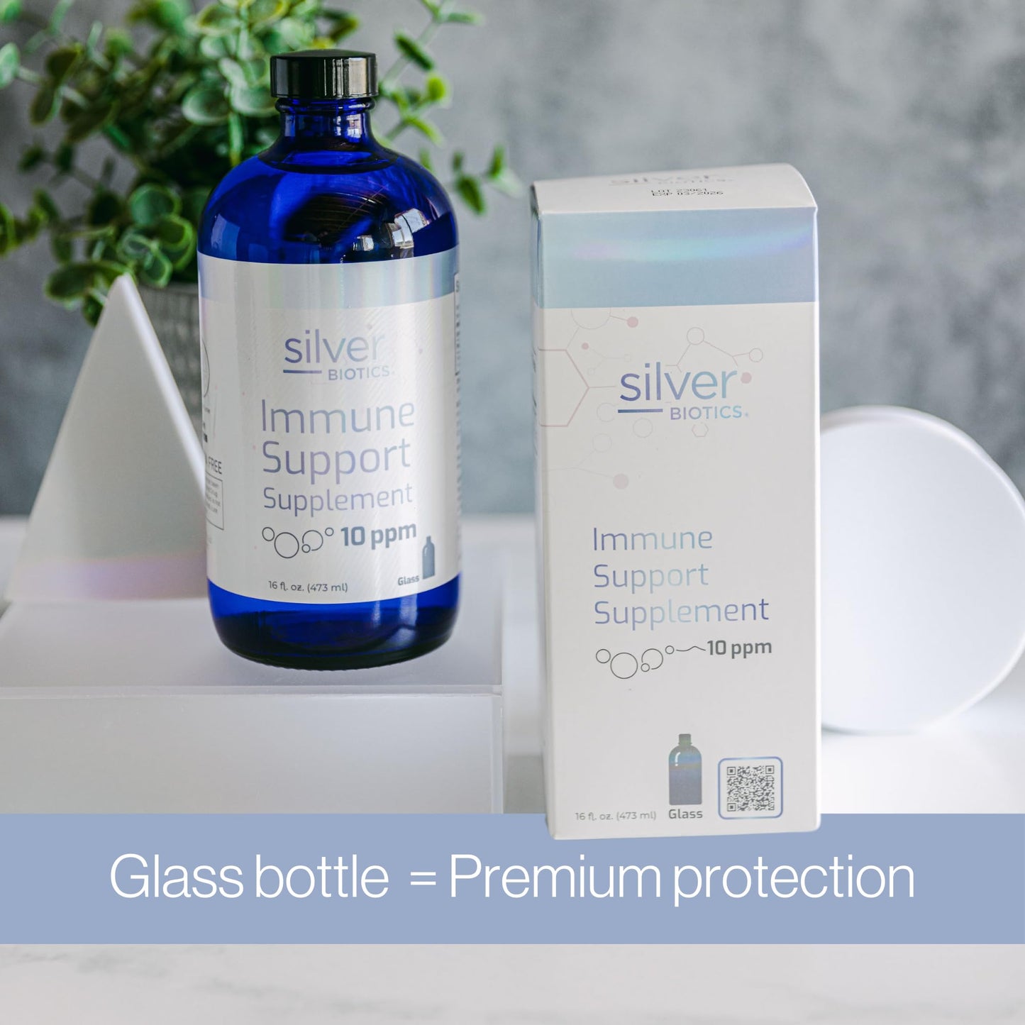 Silver Biotics Multivalent SilverSol Technology Ag₄O₄ 10 PPM Immune Support | Bio-Hacking Immune Building Natural Support (16 Fl Oz Glass Bottle)