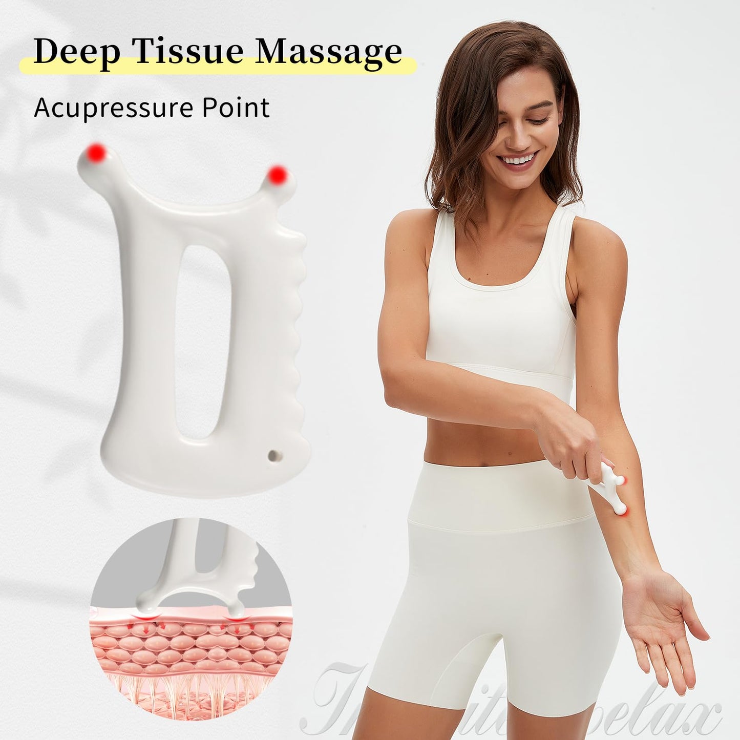 Advanced Ceramic Gua Sha Tool, Body gua sha tool for Women Men, Korean 괄사 Guasha Massage Tool for Fascia Massage and Cellulite；Lymphatic Drainage Tool, Face Sculpting Tool & Acupressure tool