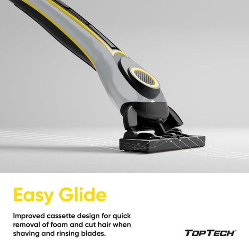 TopTech ULTRA 5 Razors for Men - Manual Shaving Razor with Replaceable Cartridges (Handle + 1 Blade Refill) - 5-Blades Technology - Easy Glide Design - Fits Gillette Fusion - Soft Shave - Super Sharp