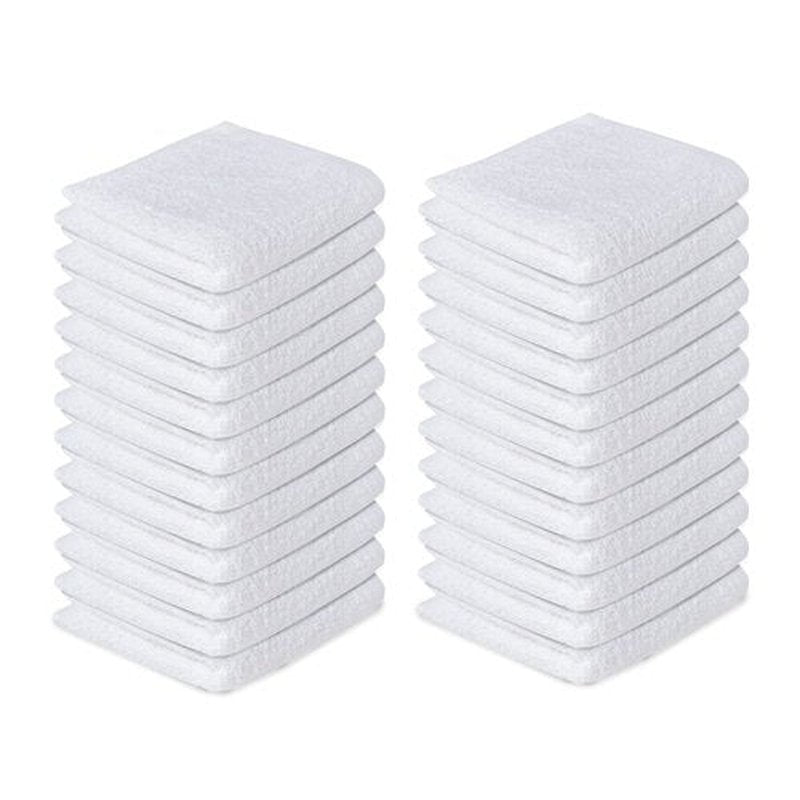 Softolle 100% Cotton Ring Spun Wash Cloths – Bulk Pack of Washcloths – 12x12 Inches – Wash Cloth for Face, Highly Absorbent, Soft and Face Towels (White, 60 Pack)