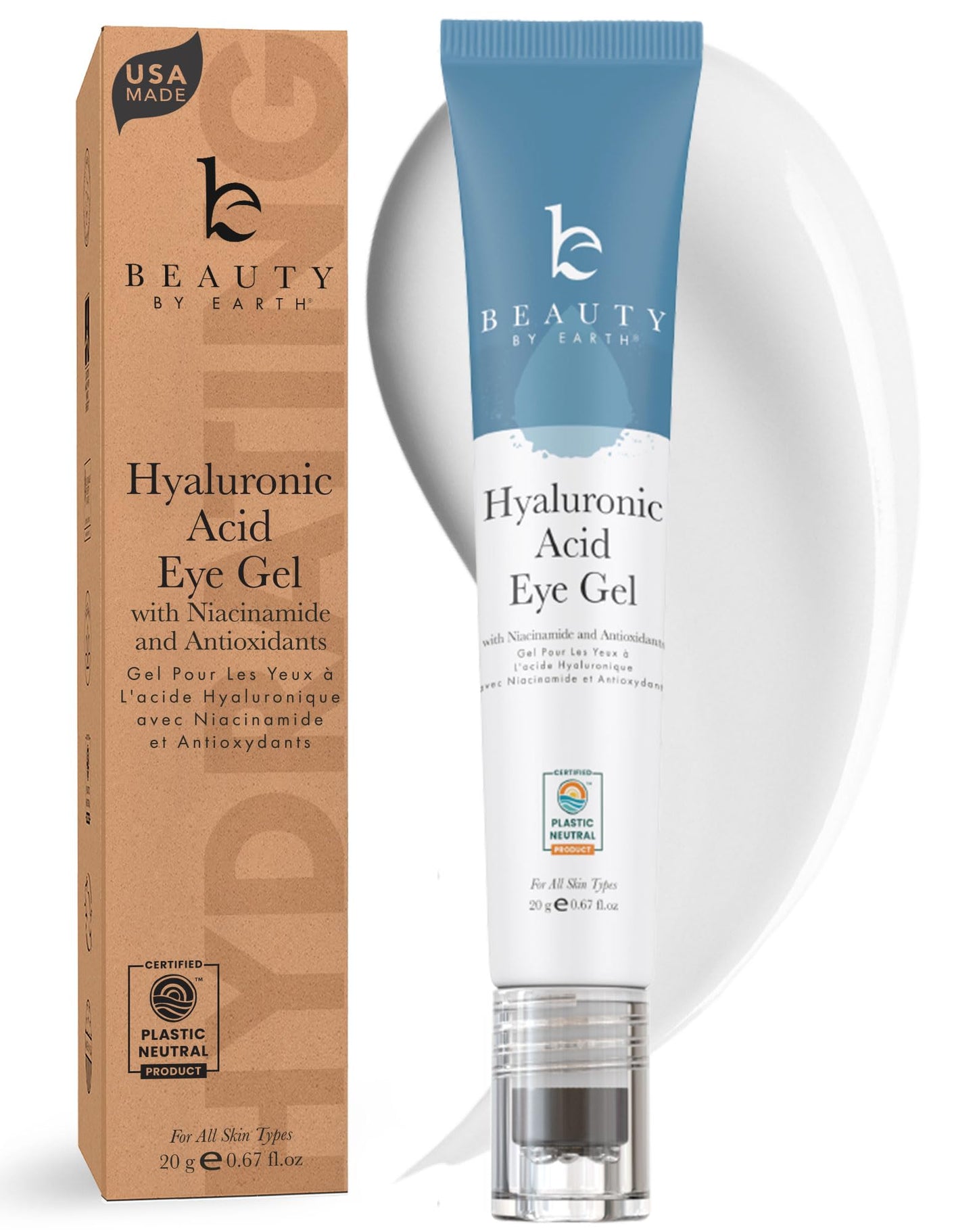 Under Eye Cream - Cooling Hyaluronic Acid Eye Gel for Dark Circles