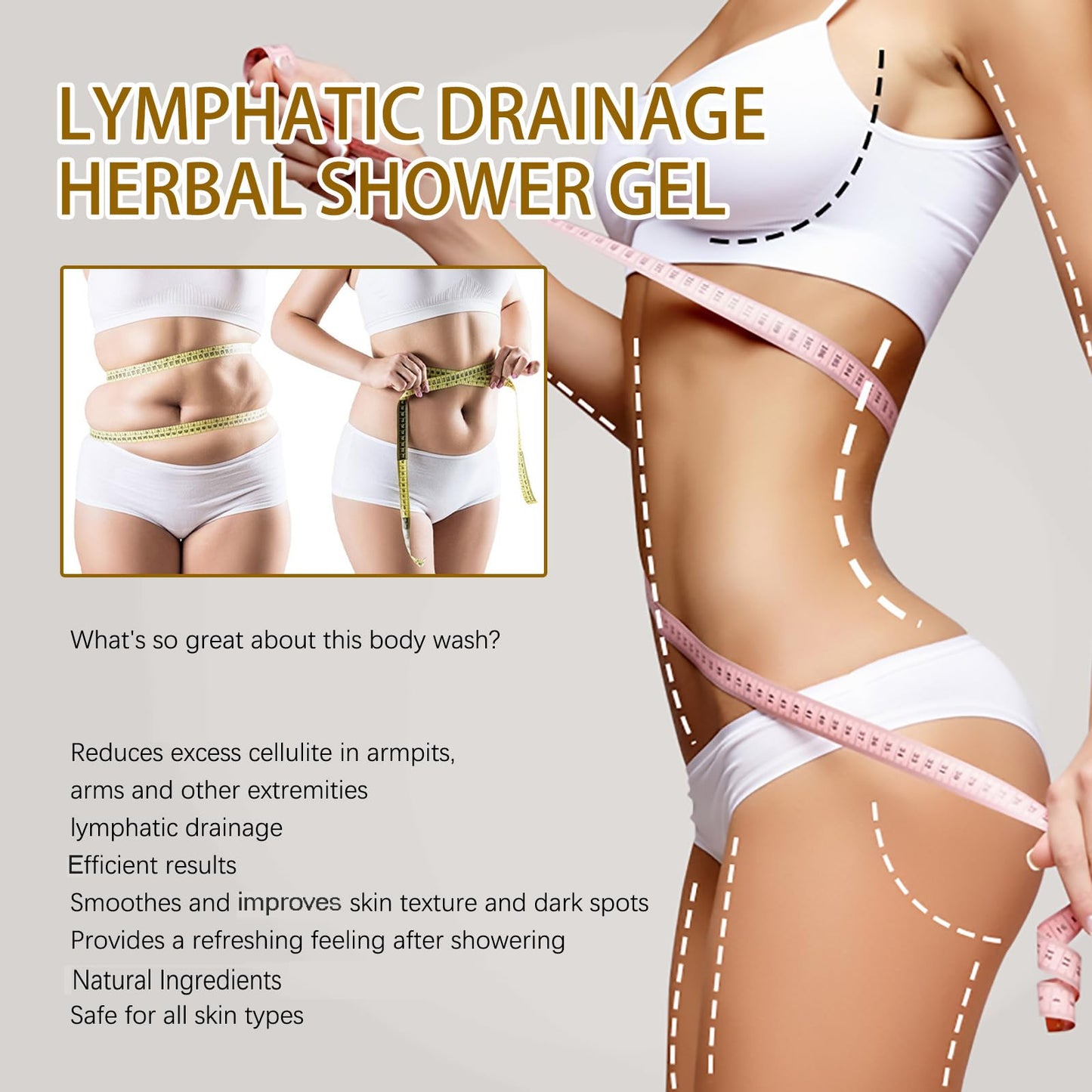 Herbal Shower Gel, Herbal Slimming Shower Gel, Ginger Shower Gel for Slimming, Organic Herbal Ginger Slimming Body Wash (2 pack)